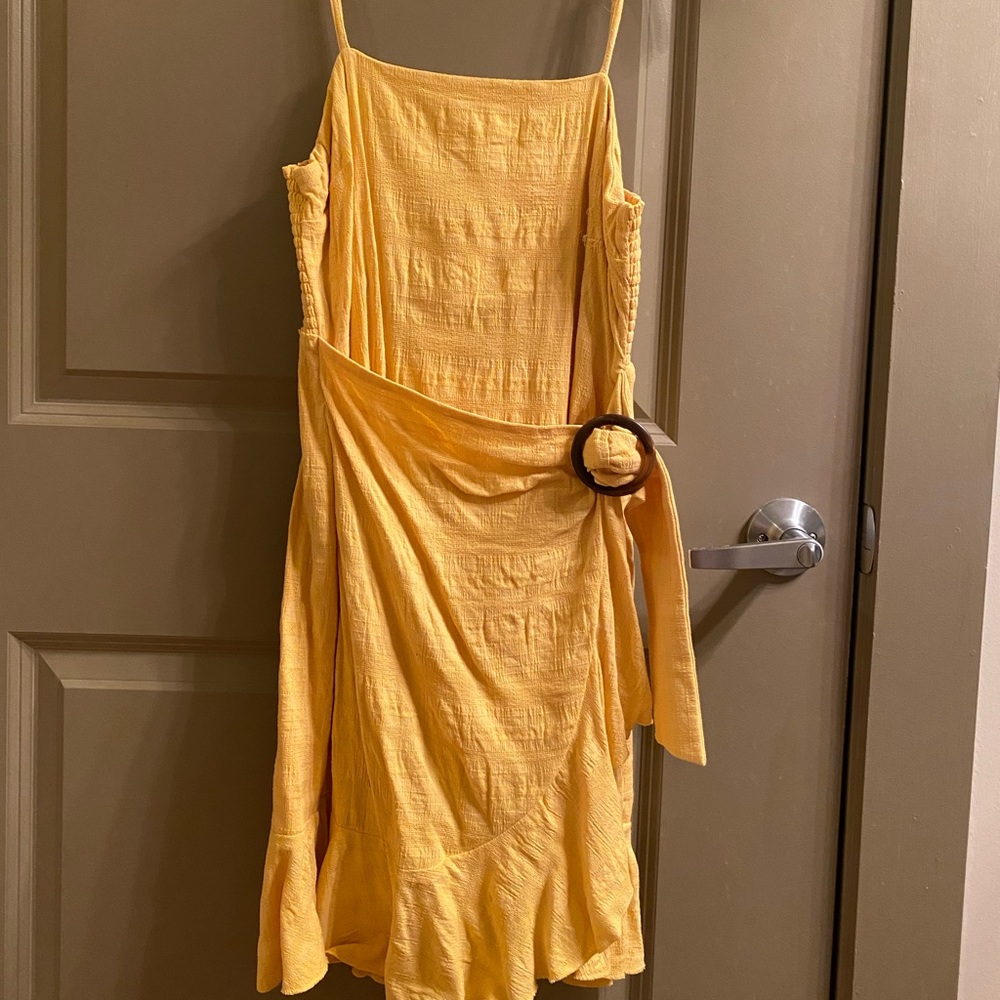 Yellow American Eagle Linen Sundress Size M